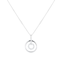 12143658 - 9ct White Gold 0.05cttw Diamond Circle Pendant