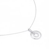 Goldsmiths 9ct White Gold 0.05cttw Diamond Circle Pendant