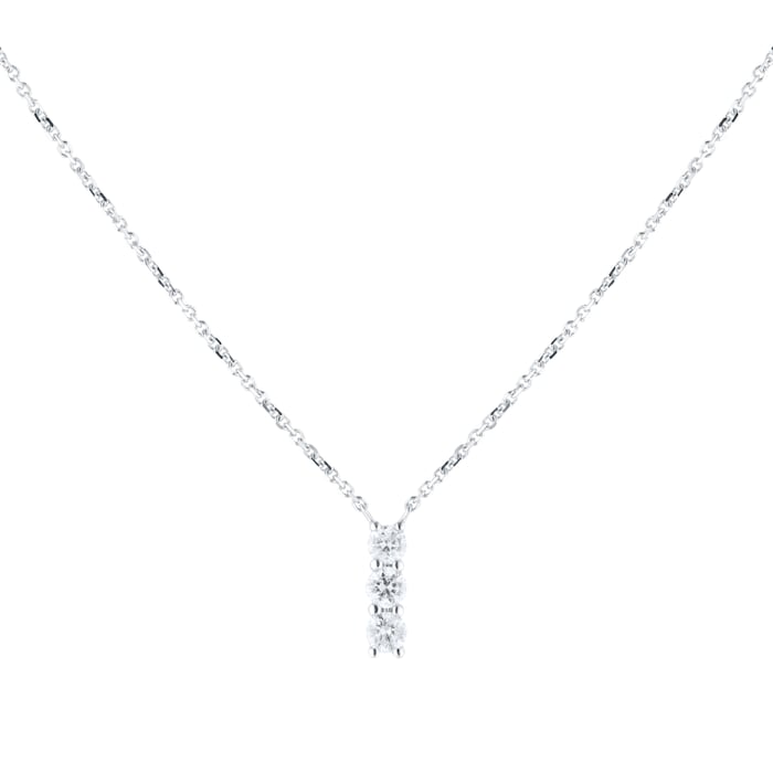 Goldsmiths 9ct White Gold 0.20cttw Diamond Trilogy Necklace