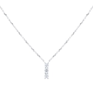 Goldsmiths 9ct White Gold 0.20cttw Diamond Trilogy Necklace