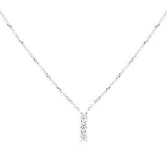 Goldsmiths 9ct White Gold 0.20cttw Diamond Trilogy Necklace Goldsmiths 9ct White Gold 0.20cttw Diamond Trilogy Necklace