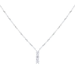 12143659 - 9ct White Gold 0.20cttw Diamond Trilogy Necklace