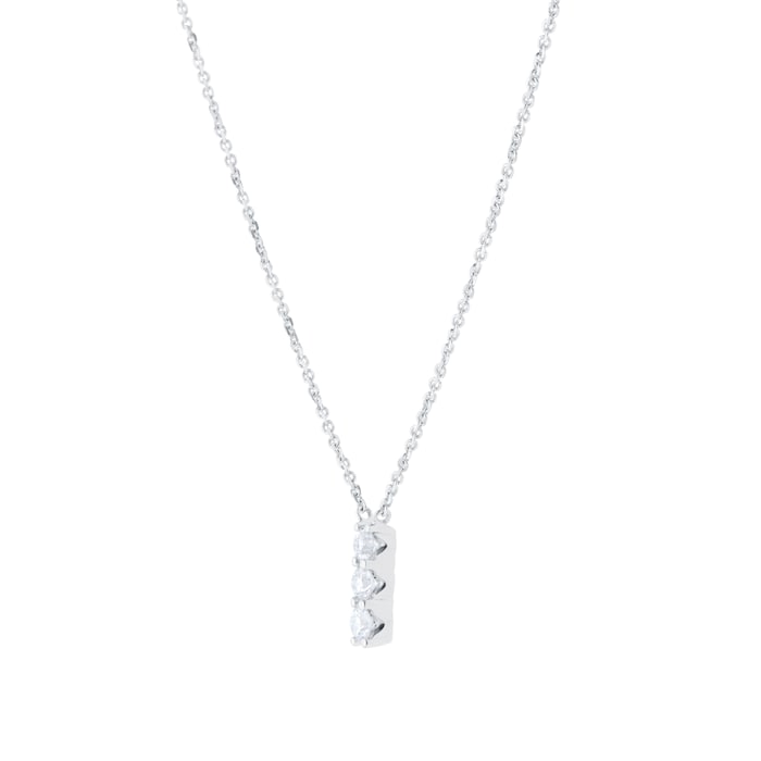 Goldsmiths 9ct White Gold 0.20cttw Diamond Trilogy Necklace