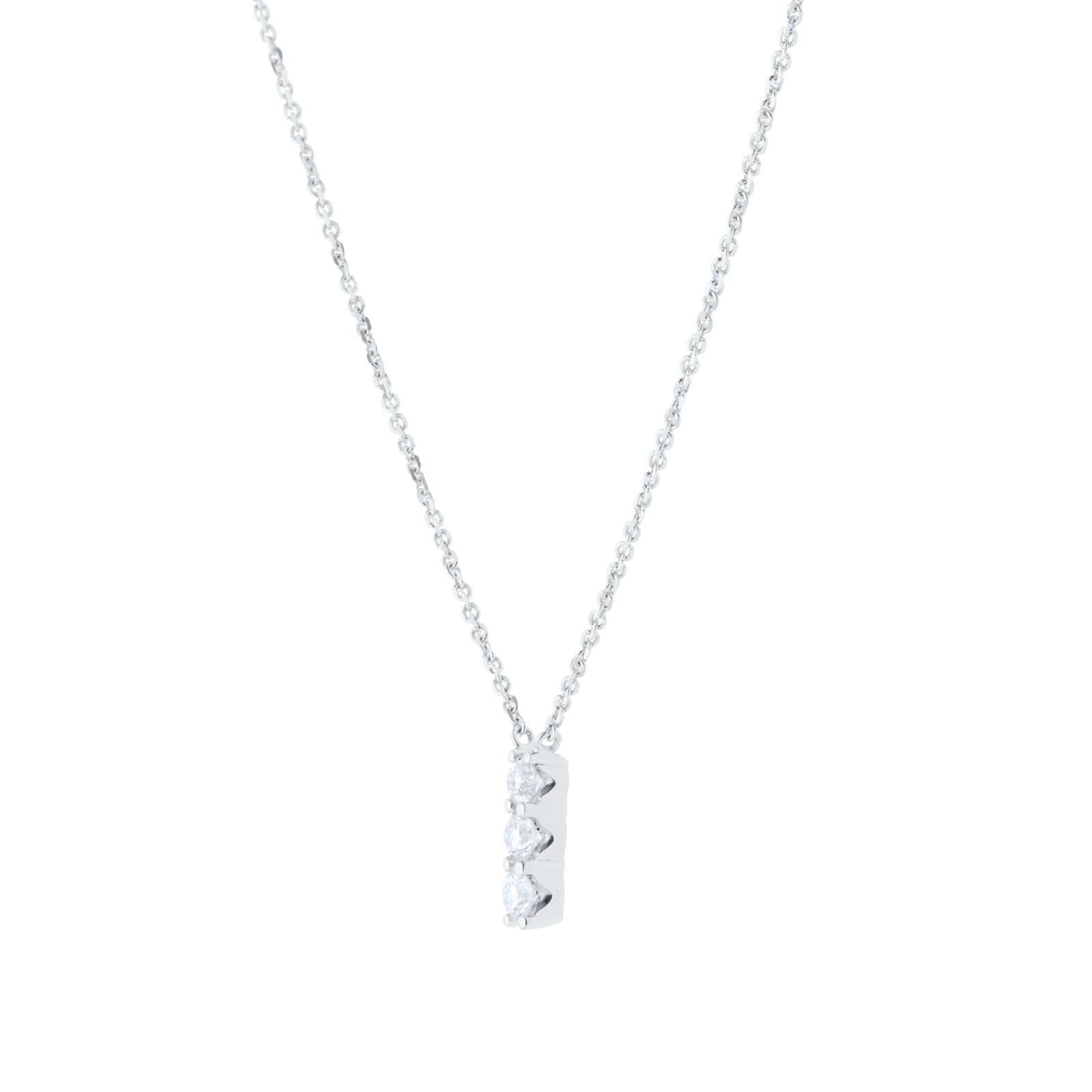 Goldsmiths 9ct White Gold 0.20cttw Diamond Trilogy Necklace