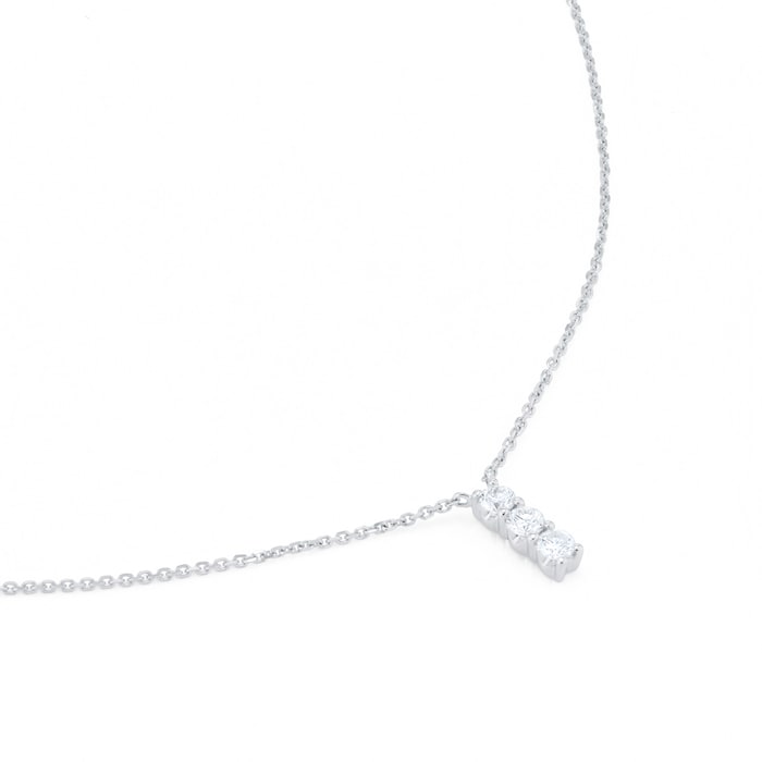 Goldsmiths 9ct White Gold 0.20cttw Diamond Trilogy Necklace