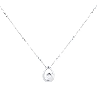Goldsmiths 9ct White Gold 0.09cttw Diamond Pear Pendant Goldsmiths 9ct White Gold 0.09cttw Diamond Pear Pendant