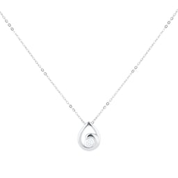 12143661 - 9ct White Gold 0.09cttw Diamond Pear Pendant