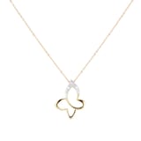 Goldsmiths 9ct Yellow Gold 0.01cttw Diamond Butterfly Pendant