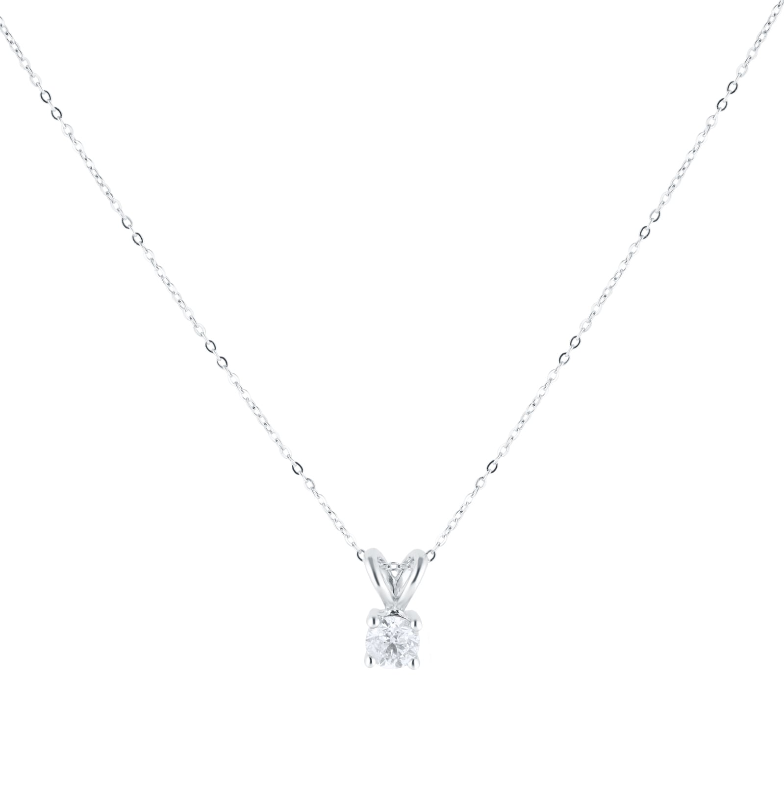 9ct White Gold 0.25cttw Diamond Solitaire Pendant