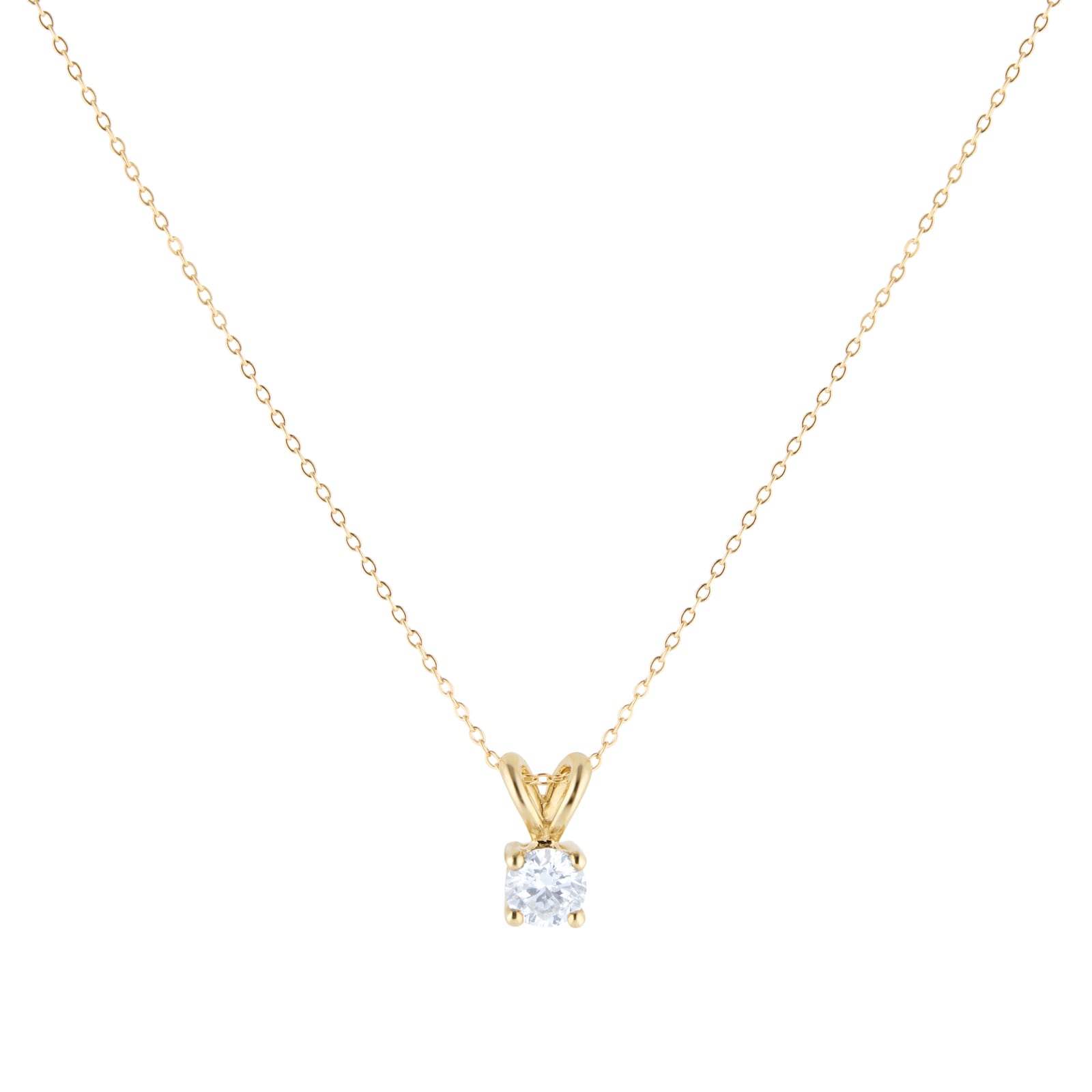 9ct Yellow Gold 0.25cttw Diamond Solitaire Pendant