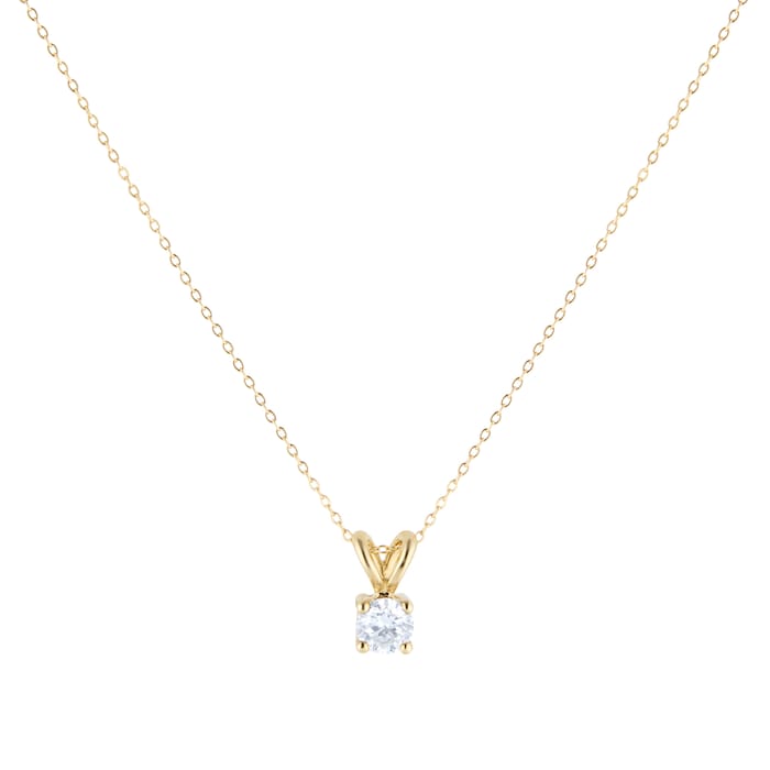 Goldsmiths 9ct Yellow Gold 0.25cttw Diamond Solitaire Pendant