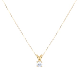 Goldsmiths 9ct Yellow Gold 0.25cttw Diamond Solitaire Pendant