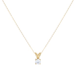 Goldsmiths 9ct Yellow Gold 0.25cttw Diamond Solitaire Pendant