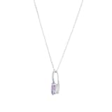 Goldsmiths 9ct White Gold 0.05cttw Diamond & Amethyst Pendant