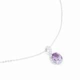 Goldsmiths 9ct White Gold 0.05cttw Diamond & Amethyst Pendant