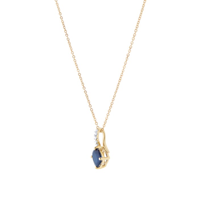 Goldsmiths 9ct Yellow Gold 0.02cttw Diamond & Sapphire Pendant