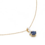 Goldsmiths 9ct Yellow Gold 0.02cttw Diamond & Sapphire Pendant