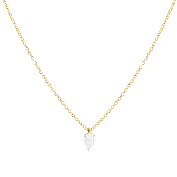 Goldsmiths 18ct Yellow Gold 0.50cttw Diamond Pear Solitaire Pendant