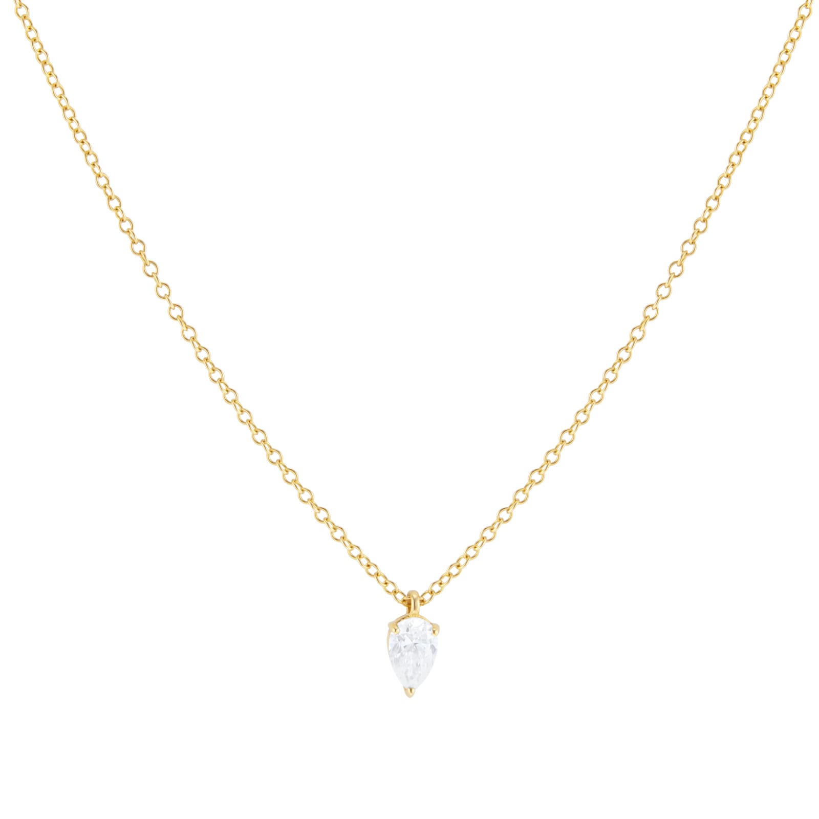 Goldsmiths 18ct Yellow Gold 0.50cttw Diamond Pear Solitaire Pendant