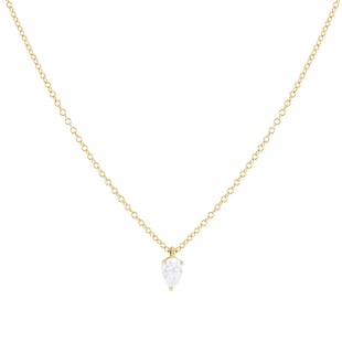 Goldsmiths 18ct Yellow Gold 0.50cttw Diamond Pear Solitaire Pendant