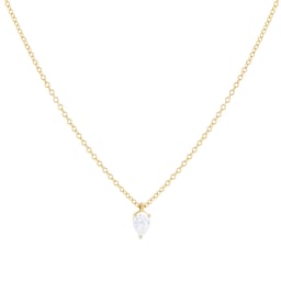 12143668 - 18ct Yellow Gold 0.50cttw Diamond Pear Solitaire Pendant