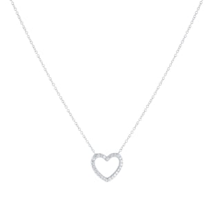 Goldsmiths 9ct White Gold 0.10cttw Diamond Heart Necklace