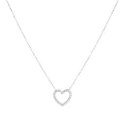 12143670 - 9ct White Gold 0.10cttw Diamond Heart Necklace