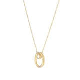 Goldsmiths 9ct Yellow Gold 0.09cttw Diamond Bezel Circle Necklace