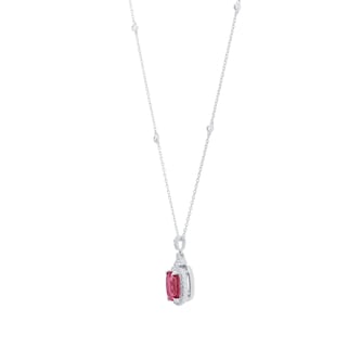 Goldsmiths 18ct White Gold Pink Tourmaline and 0.34cttw Diamond Pendant