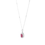 Goldsmiths 18ct White Gold Pink Tourmaline and 0.34cttw Diamond Pendant