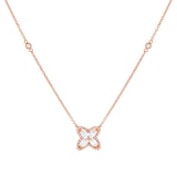 Goldsmiths 18ct Rose Gold 0.74cttw Marquise and Brilliant Cut Floral Pendant