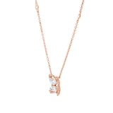 Goldsmiths 18ct Rose Gold 0.74cttw Marquise and Brilliant Cut Floral Pendant