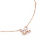 Goldsmiths 18ct Rose Gold 0.74cttw Marquise and Brilliant Cut Floral Pendant