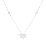 Goldsmiths 18ct White Gold 1.64cttw Pear and Brilliant Cut Diamond Floral Pendant