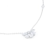 Goldsmiths 18ct White Gold 1.64cttw Pear and Brilliant Cut Diamond Floral Pendant