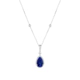Goldsmiths 18ct White Gold Pear Cut Tanzanite and 0.30cttw Diamond Pendant