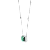 Goldsmiths 18ct White Gold Green Tourmaline and 0.25cttw Diamond Pendant