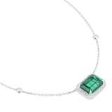 Goldsmiths 18ct White Gold Green Tourmaline and 0.25cttw Diamond Pendant