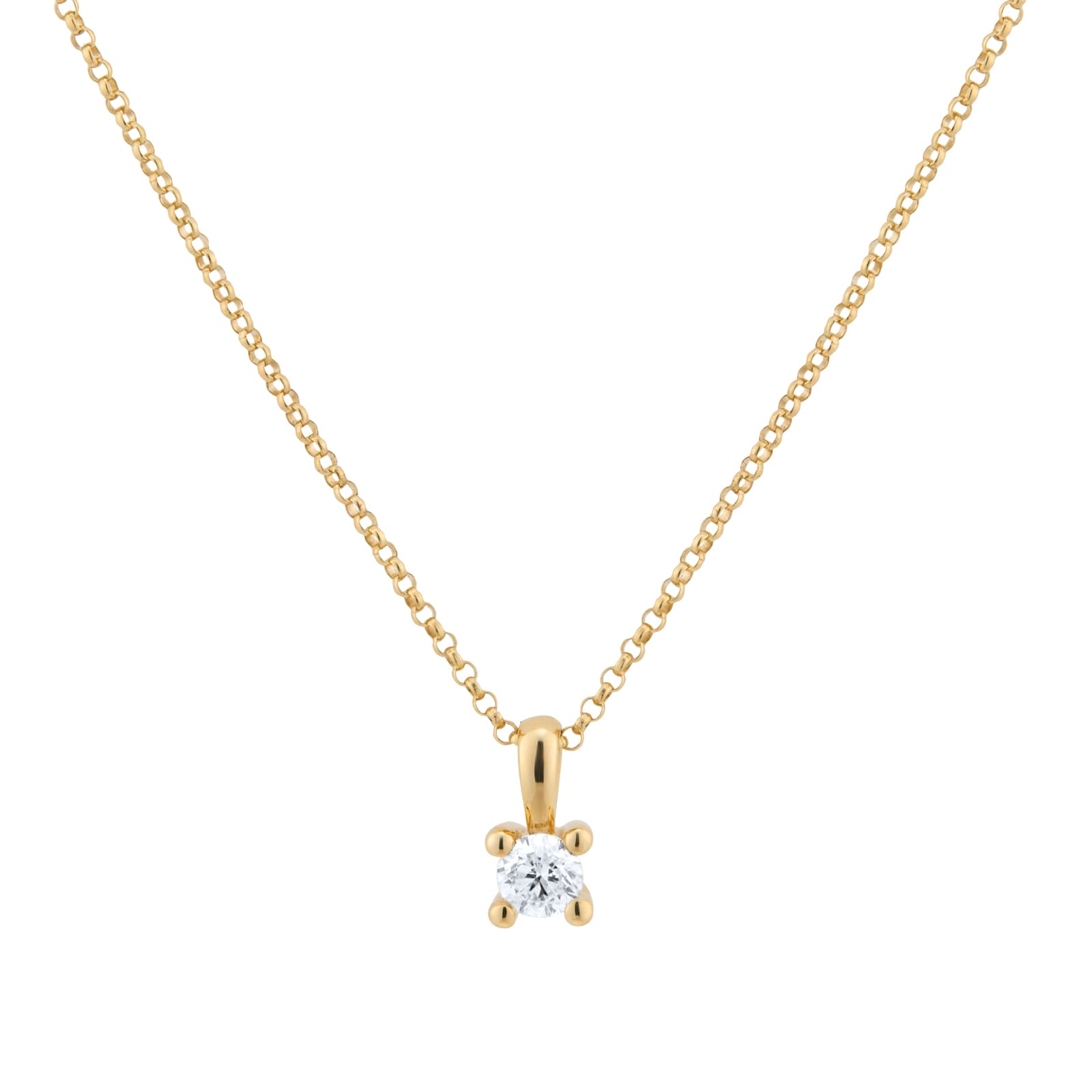 Goldsmiths 9ct Yellow Gold 0.25cttw Diamond Pendant