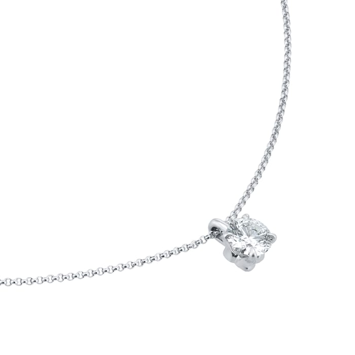 Goldsmiths Exclusive 18ct White Gold 0.50cttw Brilliant Cut Solitaire Diamond Pendant