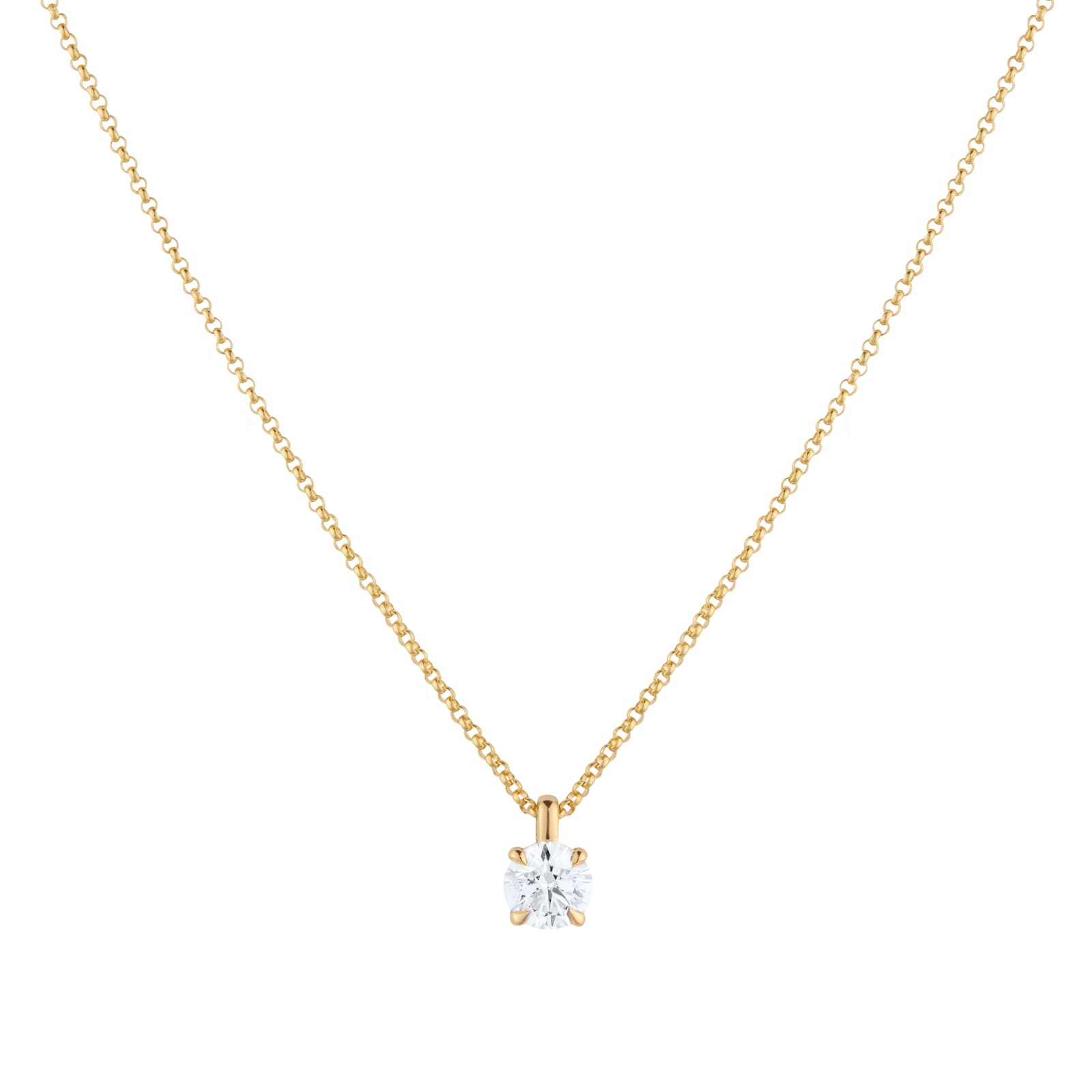 Goldsmiths Exclusive 18ct Yellow Gold 0.50cttw Brilliant Cut Solitaire Goldsmiths Signature Diamond Pendant