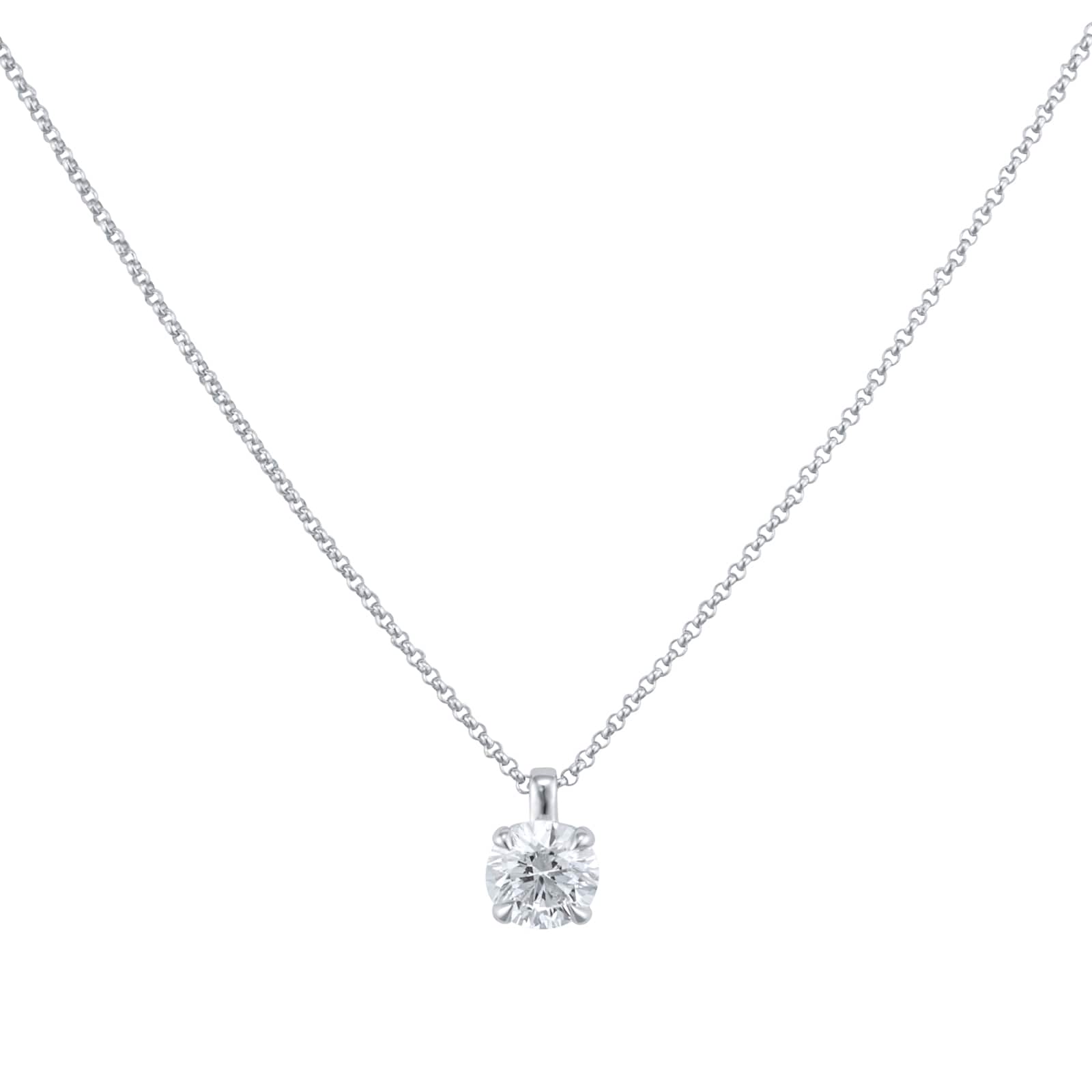 Goldsmiths Exclusive 18ct White Gold 0.70cttw Brilliant Cut Solitaire Goldsmiths Signature Diamond Pendant