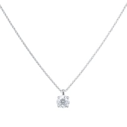 12143693 - Exclusive 18ct White Gold 0.70cttw Brilliant Cut Solitaire Goldsmiths Signature Diamond Pendant