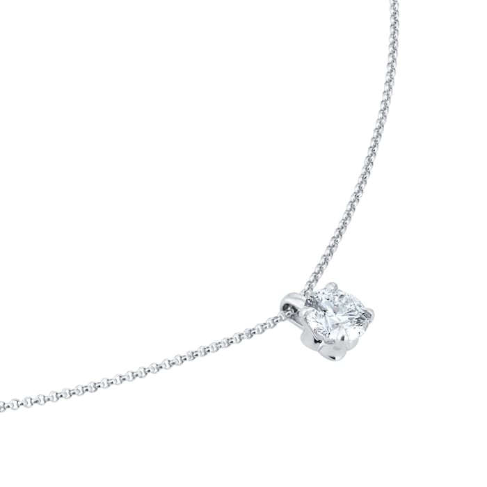 Goldsmiths Exclusive 18ct White Gold 0.70cttw Brilliant Cut Solitaire Diamond Pendant