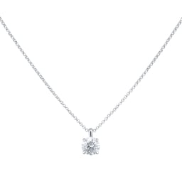 12143694 - Exclusive 18ct White Gold 0.25cttw Brilliant Cut Solitaire Goldsmiths Signature Diamond Pendant
