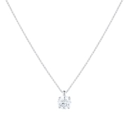 12143695 - Exclusive 18ct White Gold 1.00cttw Brilliant Cut Solitaire Goldsmiths Signature Diamond Pendant