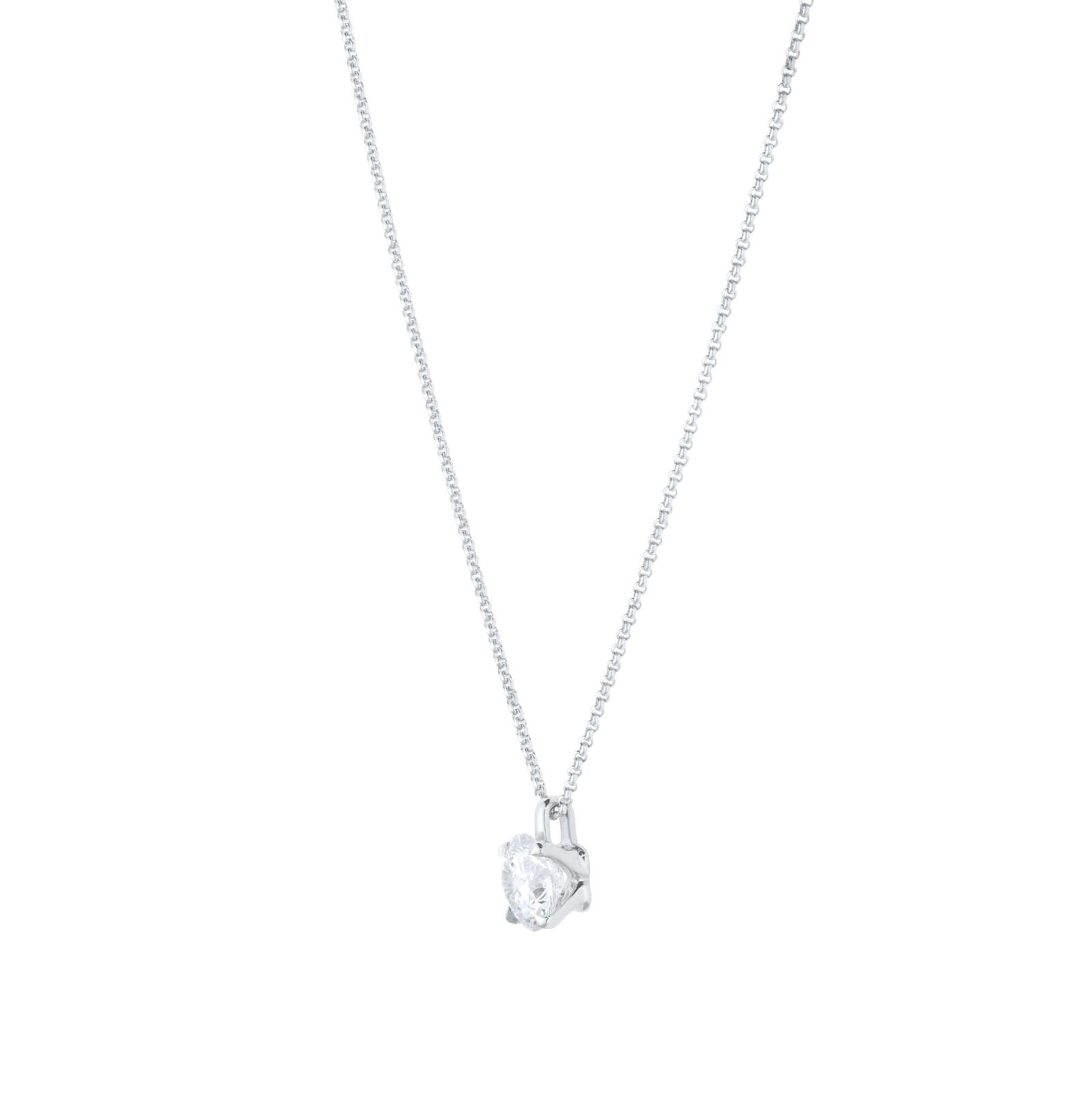 Goldsmiths Exclusive 18ct White Gold 1.00cttw Brilliant Cut Solitaire Goldsmiths Signature Diamond Pendant