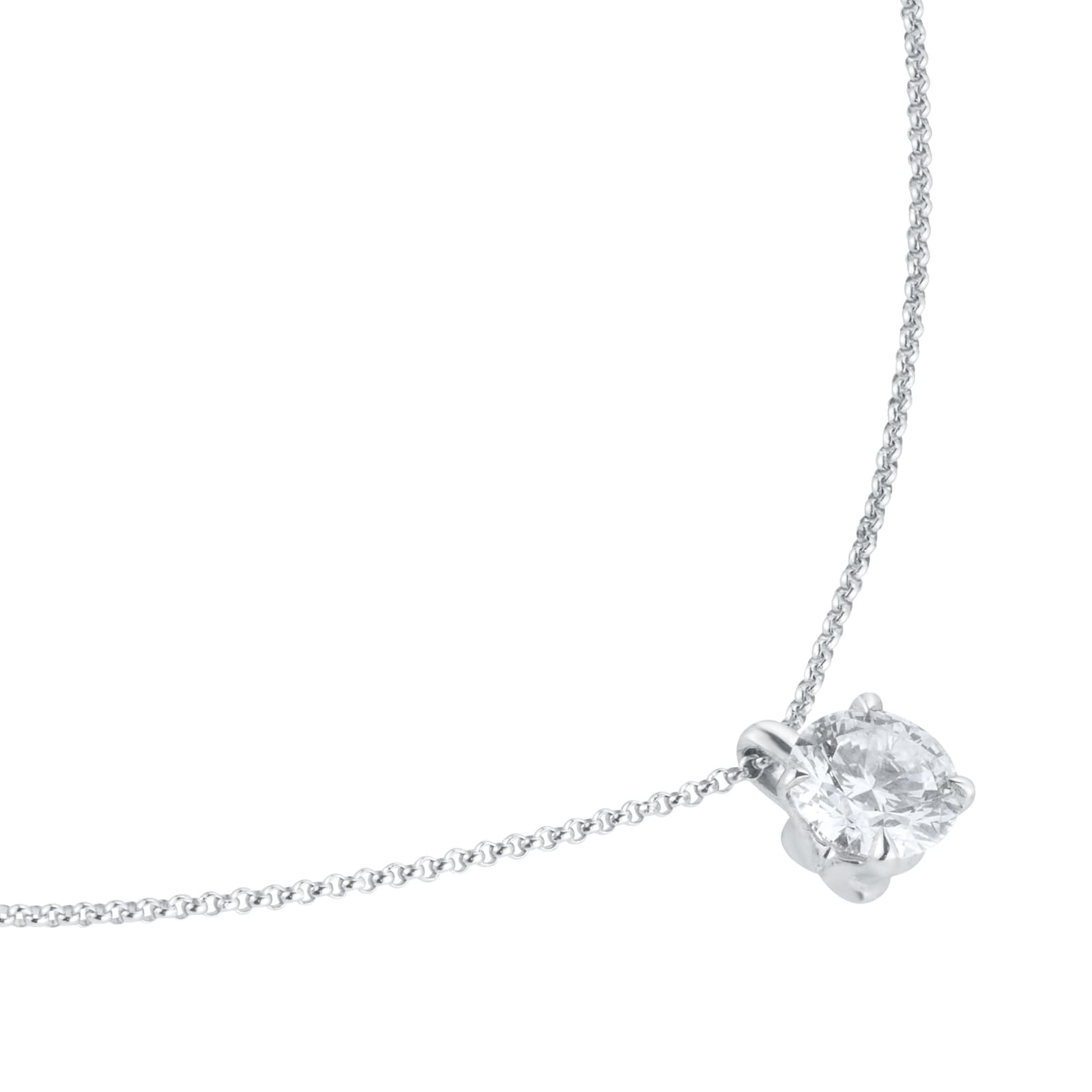 Goldsmiths Exclusive 18ct White Gold 1.00cttw Brilliant Cut Solitaire Goldsmiths Signature Diamond Pendant