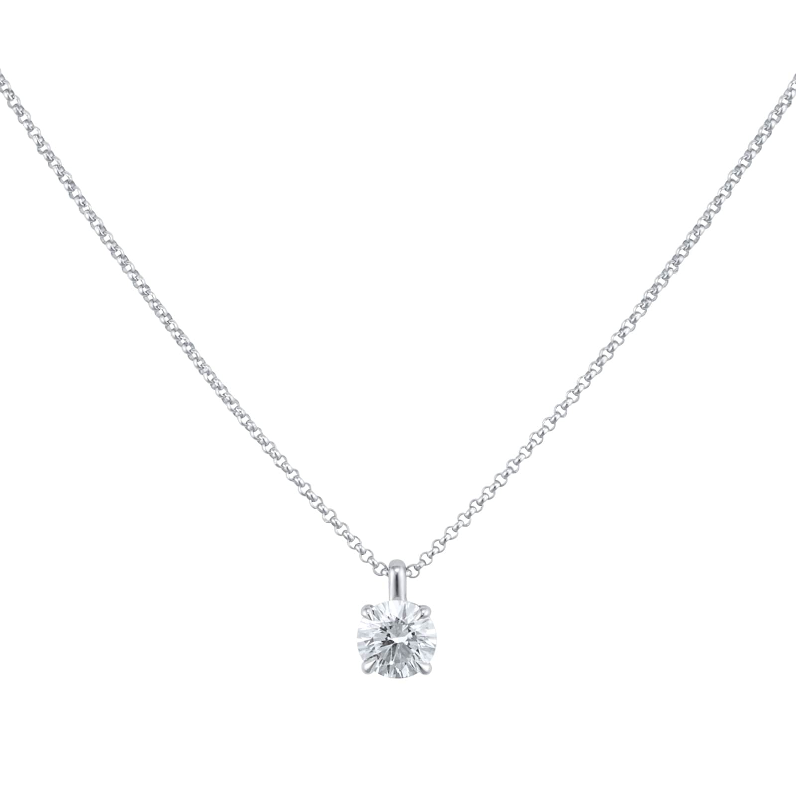 Goldsmiths Exclusive 18ct White Gold 0.40cttw Brilliant Cut Solitaire Goldsmiths Signature Diamond Pendant