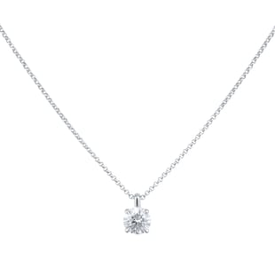 Goldsmiths Exclusive 18ct White Gold 0.40cttw Brilliant Cut Solitaire Goldsmiths Signature Diamond Pendant